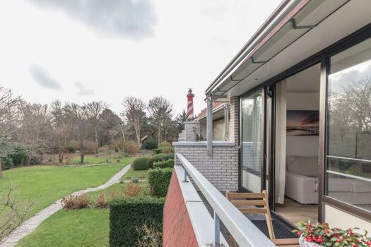 Balkon mit Aussicht auf den Leuchtturm