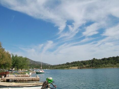 Blick auf die Bucht beim Ferienhaus