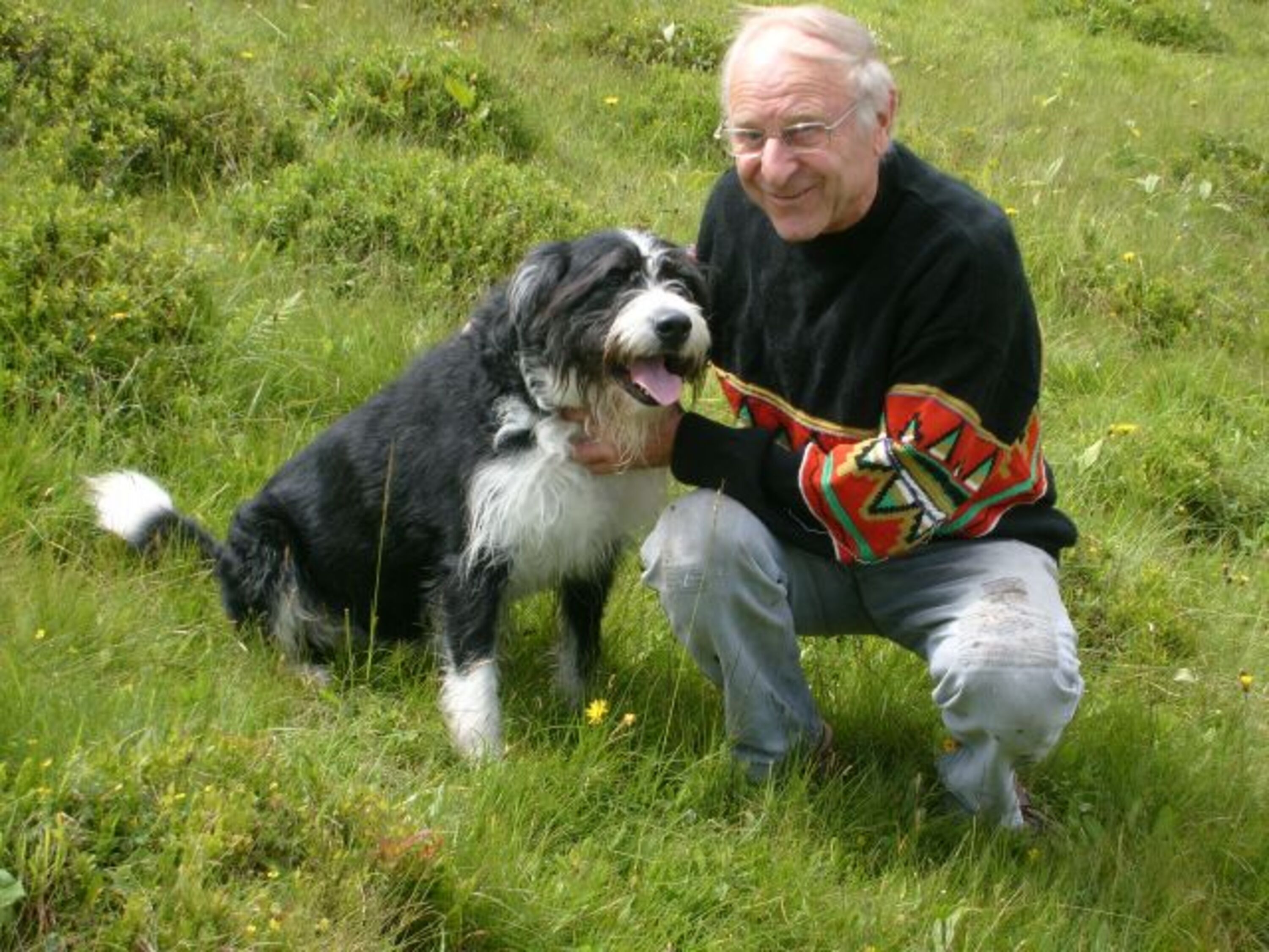 Unser Hund mit einem Feriengast