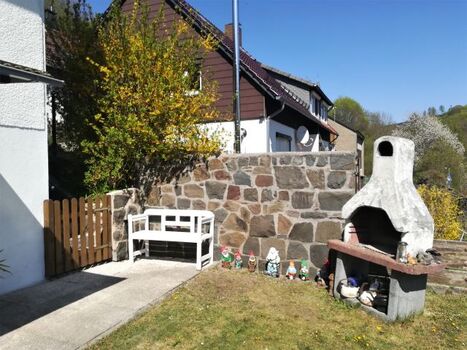 Grill-Kamin auf der Terrasse