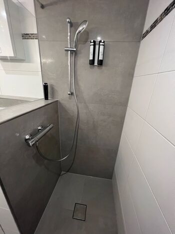 Dusche, Duschbad EG mit Duschgel und Shampoo/Spülung
