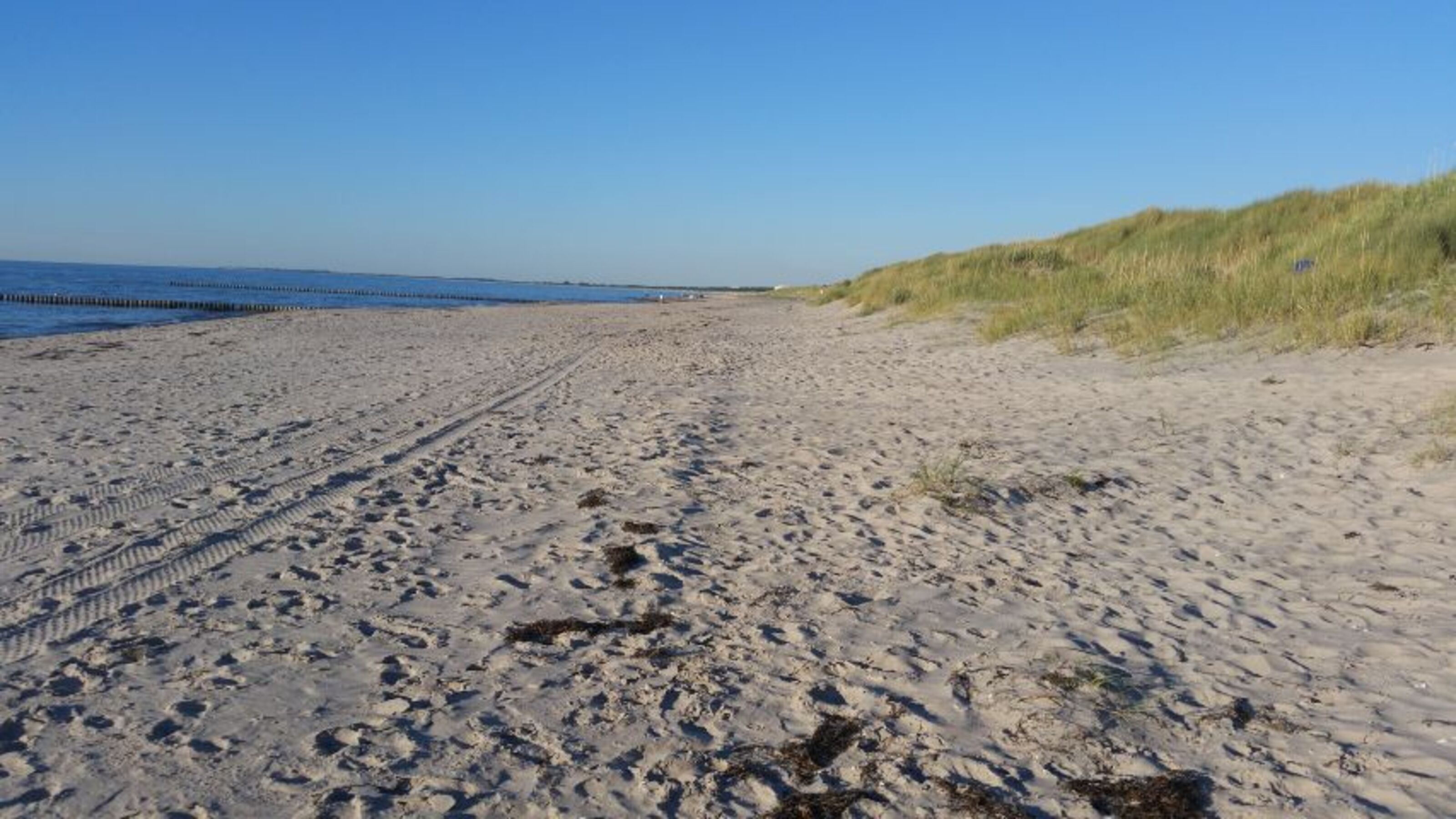 Weiter Sandstrand im Juni