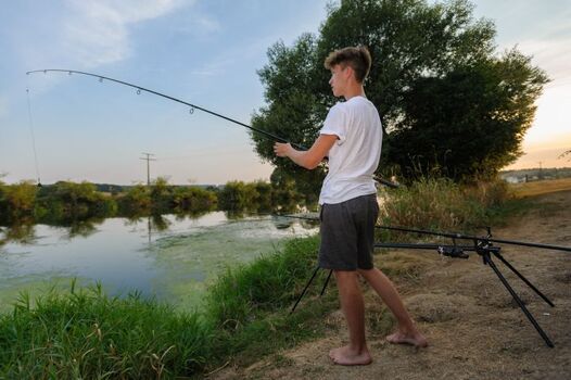 Angeln am Regen, direkt an der Unterkunft