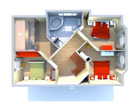 Dachgeschoss mit finnischer Sauna