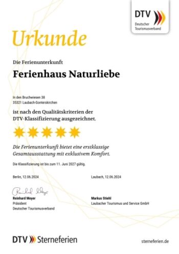 5 Sterne Klassifizierung DTV