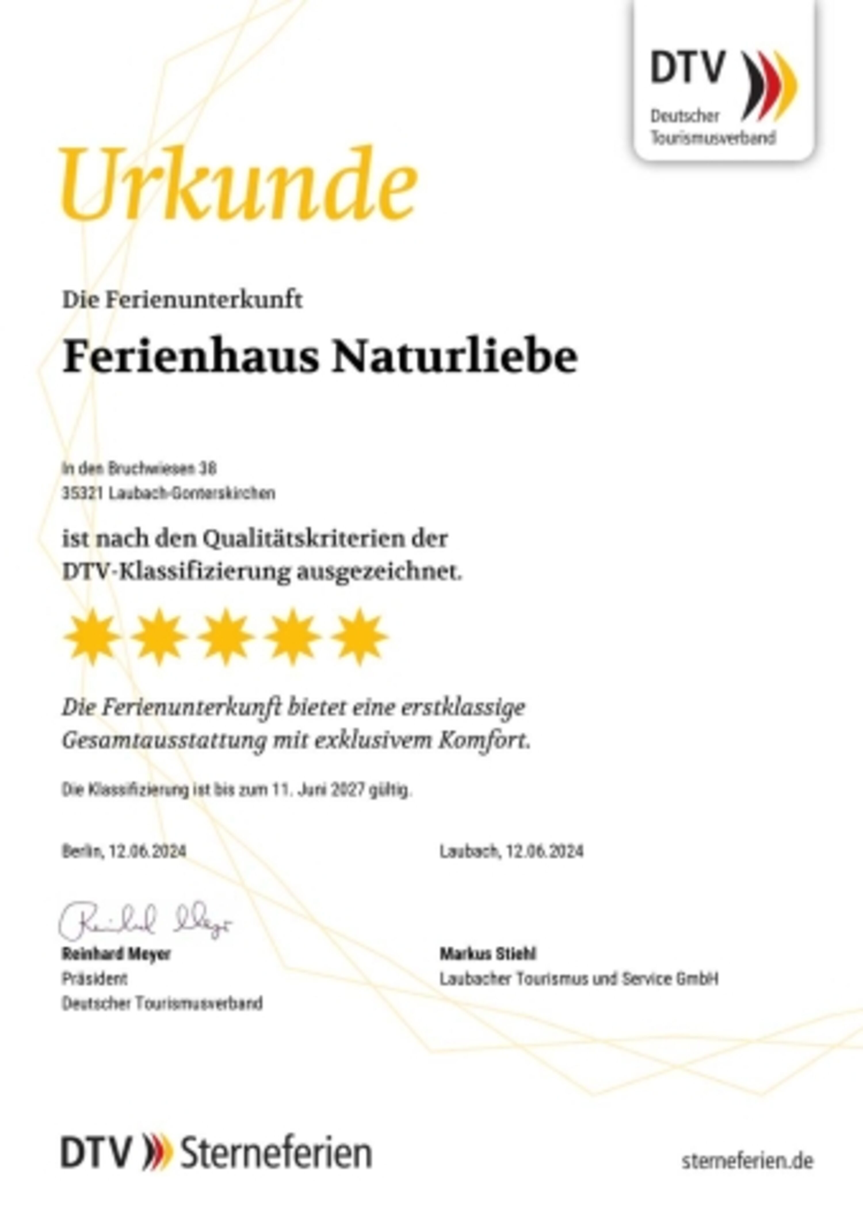 5 Sterne Klassifizierung DTV