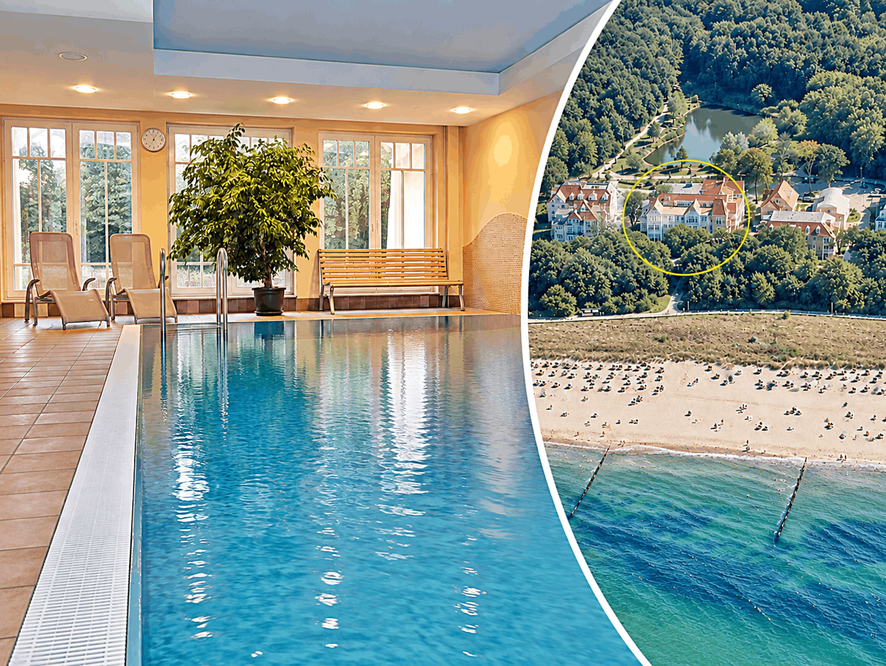 Wellness-Residenz Dünenschloss: mit hauseigenem Pool und Saunen sowie direkter Lage an der Ostsee !!!