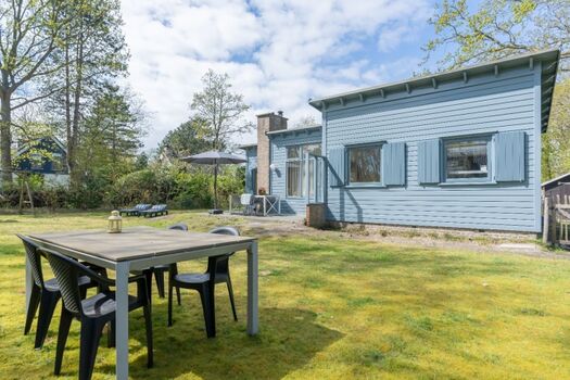 Der sonnige Garten mit Terrasse