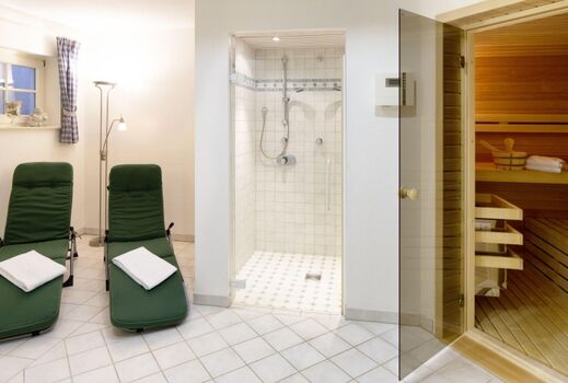 Wellnessbereich mit Sauna im Souterrain