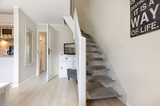 Wohn und Essbereich Treppe im Appartement