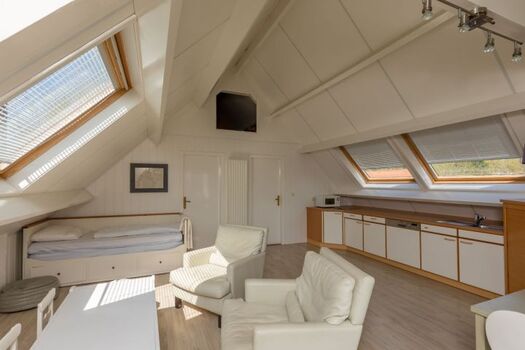 1. Etage: Offene Küche mit Geschirrspüle