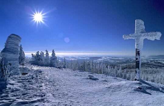 Abendstimmung im Winterland Bayerischer Wald