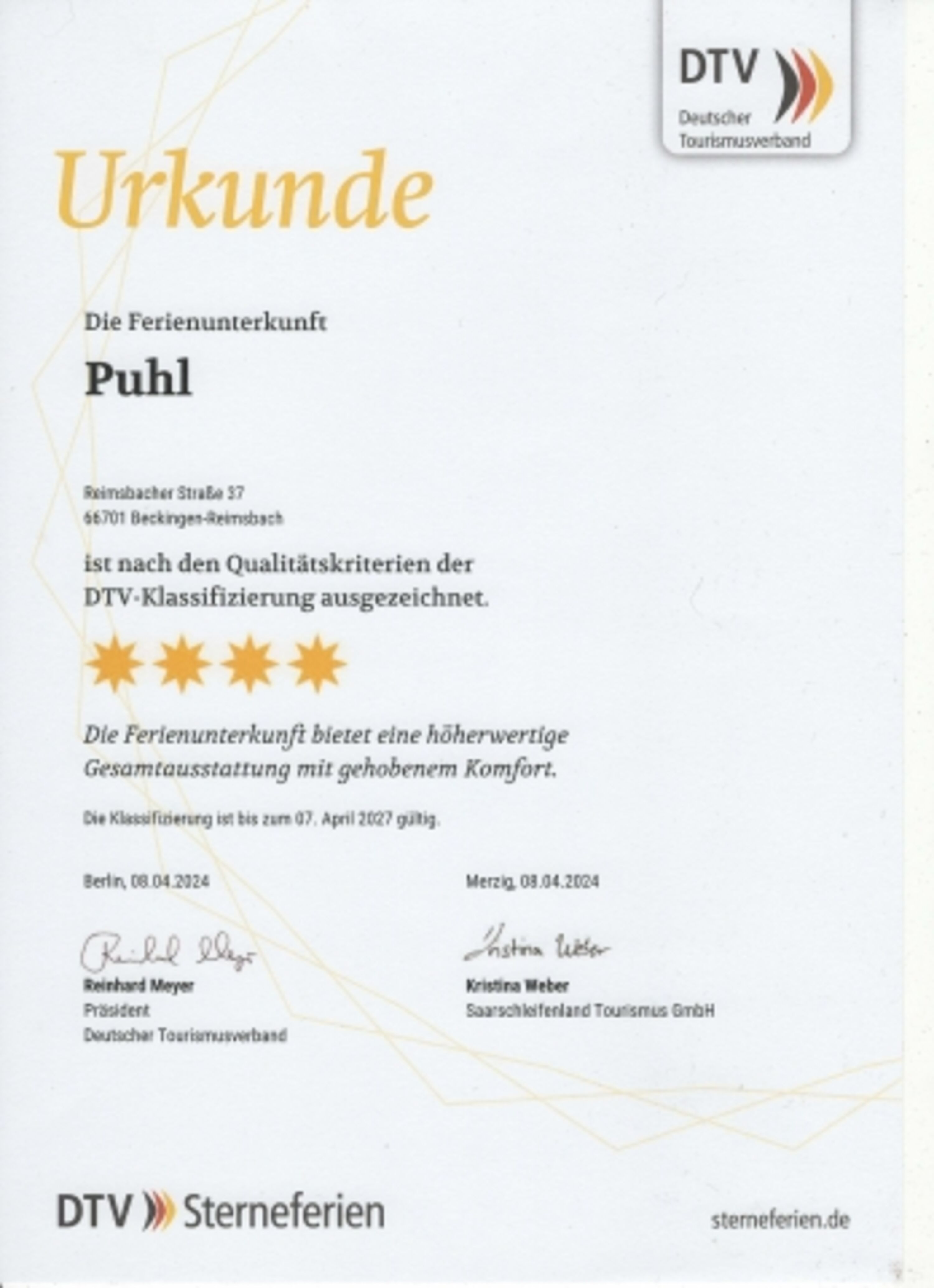 DTV 4 Sterne Klassifizierung