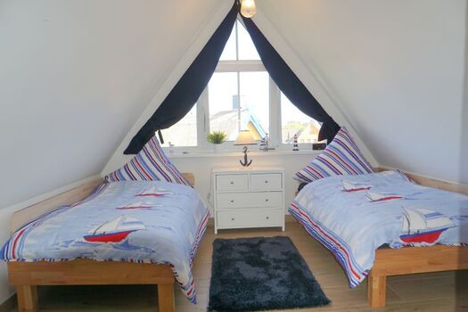 Schlafzimmer im Spitzboden 