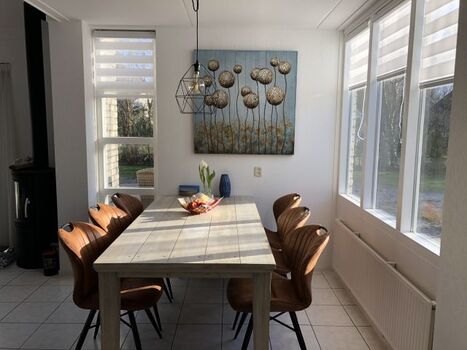 Esstisch mit 6 Stühlen (Kinderhochstuhl ist vorhanden)