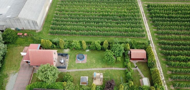 Das Ferienhaus aus der Vogelperspektive
