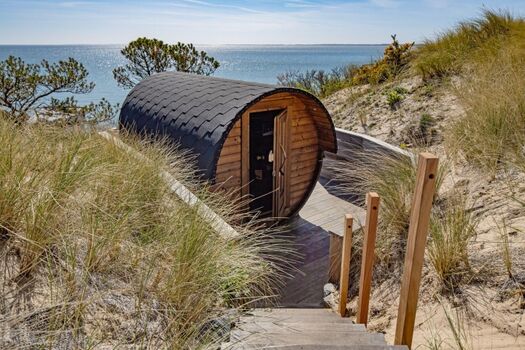 Fasssauna mit direktem Meerblick zur alleinigen Nutzung