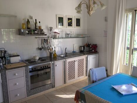 Unsere Küche mit direktem Ausgang in den Garten