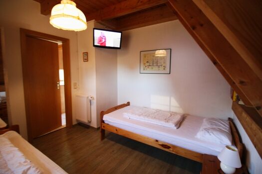 Schlafraum unten mit Fernseher 