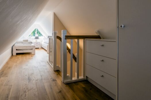 4 Einzelbetten auf dem Spitzboden